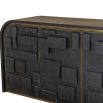 Black wood, 3D effect cube sideboard with brass edges