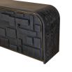 Black wood, 3D effect cube sideboard with brass edges