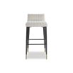 Gorgeous bar stool with fluting details and off-white upholstery