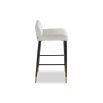 Gorgeous bar stool with fluting details and off-white upholstery