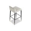 Gorgeous bar stool with fluting details and off-white upholstery