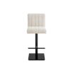 Square bar stool with upholstered in boucle sand with fluting details