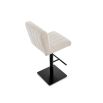 Square bar stool with upholstered in boucle sand with fluting details