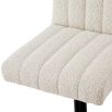 Square bar stool with upholstered in boucle sand with fluting details