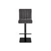 Square bar stool with upholstered in grey with fluting details