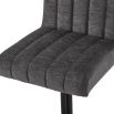 Square bar stool with upholstered in grey with fluting details