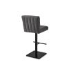 Square bar stool with upholstered in grey with fluting details