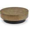 Luxury circular coffee table with bronze top and smooth black base