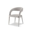 Luxe modern dining chair fully upholstered in Gainsborough Ash Grey Velvet