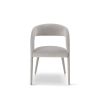 Luxe modern dining chair fully upholstered in Gainsborough Ash Grey Velvet