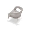 Luxe modern dining chair fully upholstered in Gainsborough Ash Grey Velvet