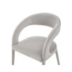 Luxe modern dining chair fully upholstered in Gainsborough Ash Grey Velvet