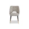 Dining chair with sherpa grey textured upholstery 