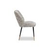 Dining chair with sherpa grey textured upholstery 