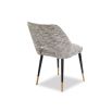 Dining chair with sherpa grey textured upholstery 