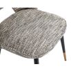 Dining chair with sherpa grey textured upholstery 