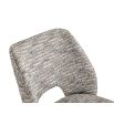 Dining chair with sherpa grey textured upholstery 