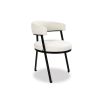 Minimal style dining chair in Pilman Beige with rounded seat and curved backrest