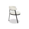 Minimal style dining chair in Pilman Beige with rounded seat and curved backrest