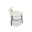 Minimal style dining chair in Pilman Beige with rounded seat and curved backrest