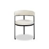 Minimal style dining chair in Pilman Beige with rounded seat and curved backrest