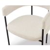 Dining chair with steel black frame and wrap-around backrest in neutral upholstery