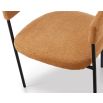 Dining chair with steel black frame and wrap-around backrest in rust coloured upholstery