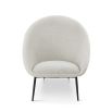 Elegant tub chair in neutral boucle upholstery with black legs