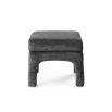 Square stool with four legs, upholstered in Sysley Chalk II velvet