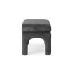 Square stool with four legs, upholstered in Sysley Chalk II velvet