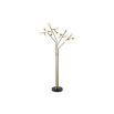 Tree-like floor lamp with brass stem and 16 round shades