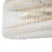 Gorgeous ceiling light with brass accents and design consisting of clear glass rods