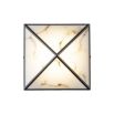 Geometric style wall lamp with faux alabaster shade.