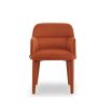 Dining chair with arms upholstered in rust red recycled fabric