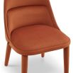 Rust coloured dining chair in recycled velvet 