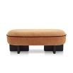 Mustard yellow upholstered bench