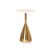 Conical base gold side tables with round marble top