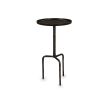 Black round tray top side table with three legs