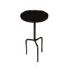 Black round tray top side table with three legs