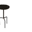 Black round tray top side table with three legs