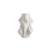 Wavy ceramic vase in white finish with a gorgeous sense of movement