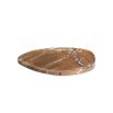 Brown marble dish centrepiece with flat oval shape