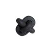 Black interlocked chain-like sculpture with wood-like finish