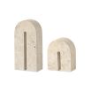 Small beige travertine arch ornament