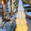 Porcelain Christmas tree with LED light inside, sold as a set of 2