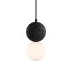 Black and white circular pendant light