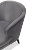 Grey chair with beautiful curves, tapered wenge wood legs and nail head trim accent