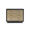 Textured ash chest with brass drawers