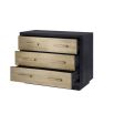 Textured ash chest with brass drawers