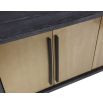 Modern sideboard with cerused textured ash veneer and light brown doors